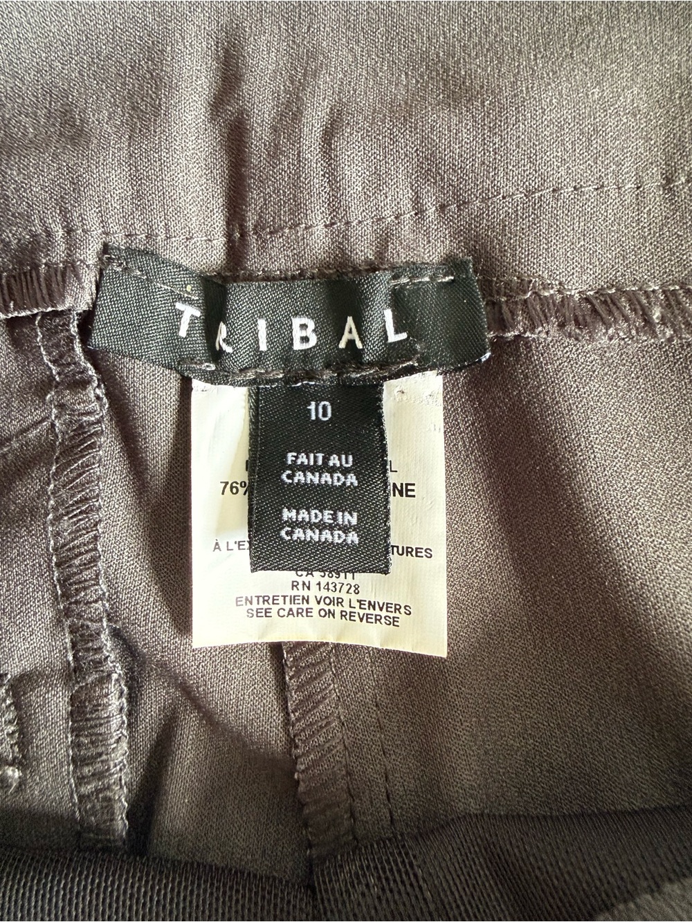 Tribal Fia NWT Straight Leg Pants Gray Pull On Slimming Waistband Size 10 Career - Picture 8 of 14